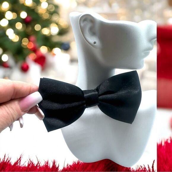 Shiny Royal Blue/Black Bow Tie l Adjustable l Unisex l New - Picture 1 of 8